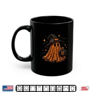 Mug Cute Leopard Ghost Halloween Preppy Spooky Season Autumn Premium Tri Blend Shirt