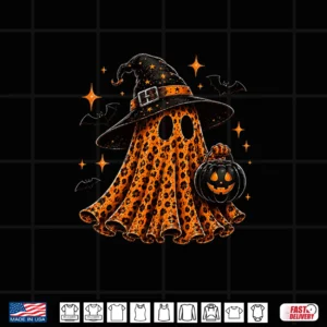 Design Cute Leopard Ghost Halloween Preppy Spooky Season Autumn Premium Tri Blend Shirt