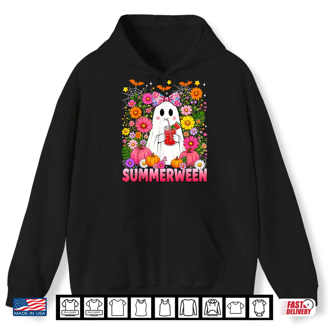 Funny Summerween Ghost Coquette Halloween Summer Floral Kids Shirt Funny Summerween Ghost Coquette Halloween Summer Floral Kids Shirt