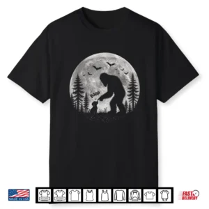 Halloween Boop Bigfoot Dog Full Moon Forest Men Women Shirt