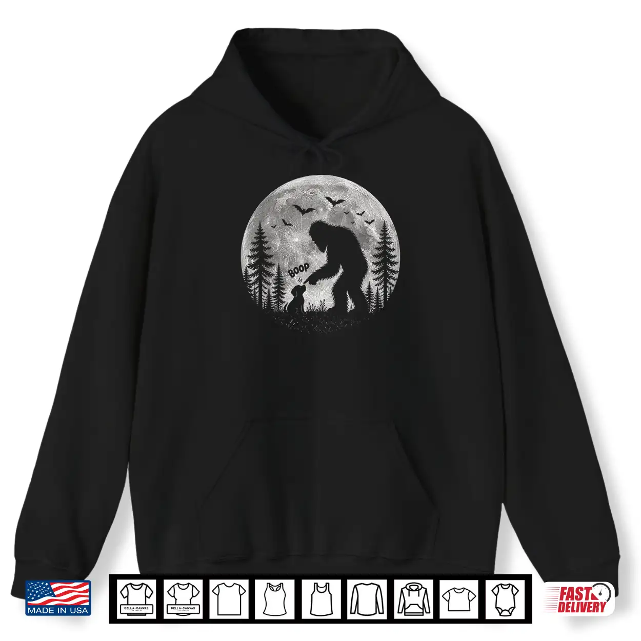 Halloween Boop Bigfoot Dog Full Moon Forest Men Women Shirt Halloween Boop Bigfoot Dog Full Moon Forest Men Women Shirt