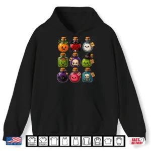 Hoodie Halloween Potion Characters Spooky Cute Monsters Girls Women Shirt