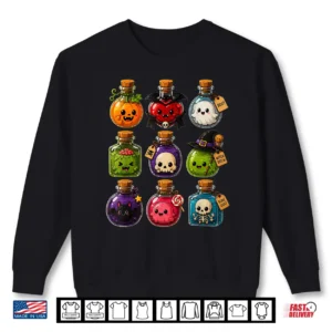 Sweatshirt Halloween Potion Characters Spooky Cute Monsters Girls Women Shirt