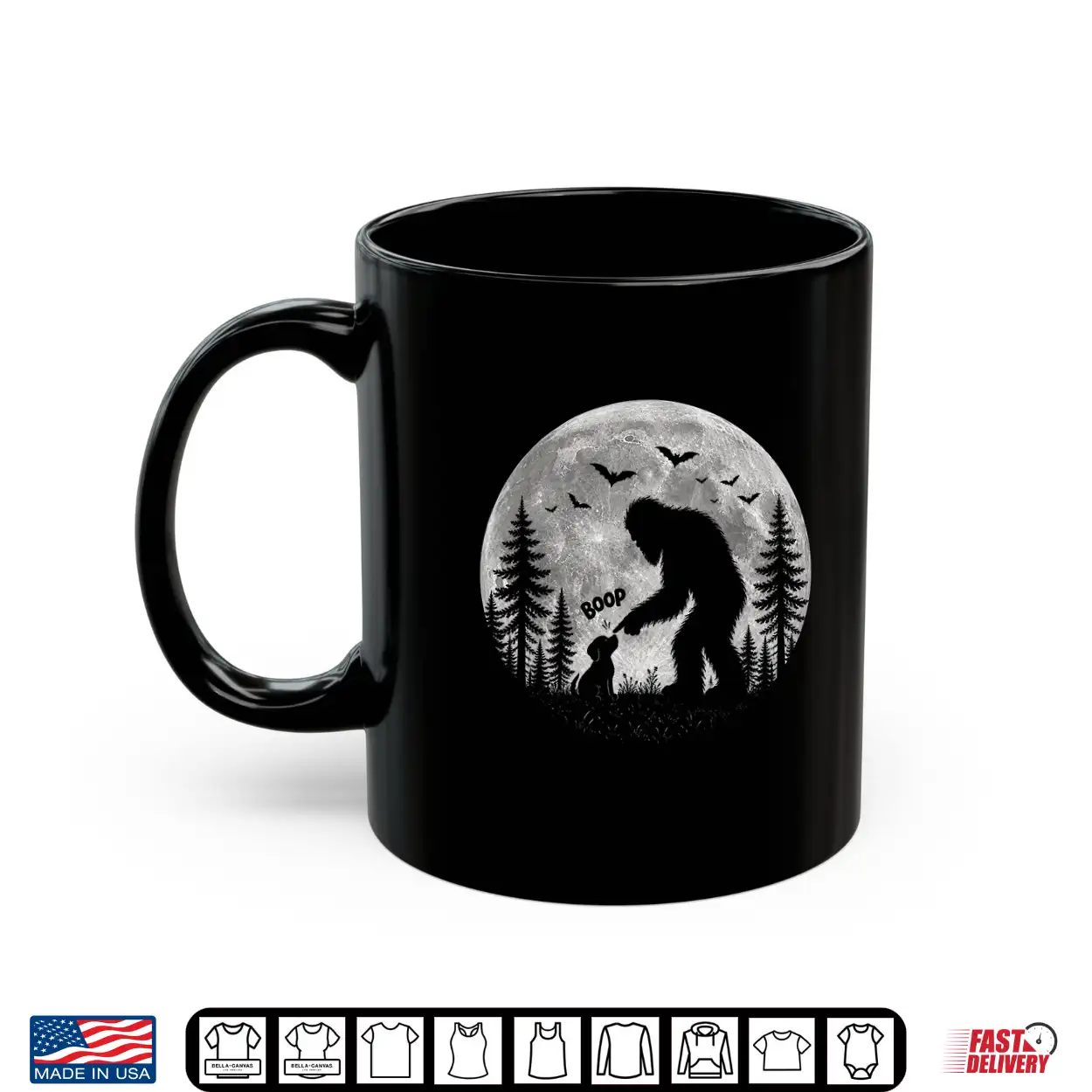 Halloween Boop Bigfoot Dog Full Moon Forest Men Women Shirt Halloween Boop Bigfoot Dog Full Moon Forest Men Women Shirt