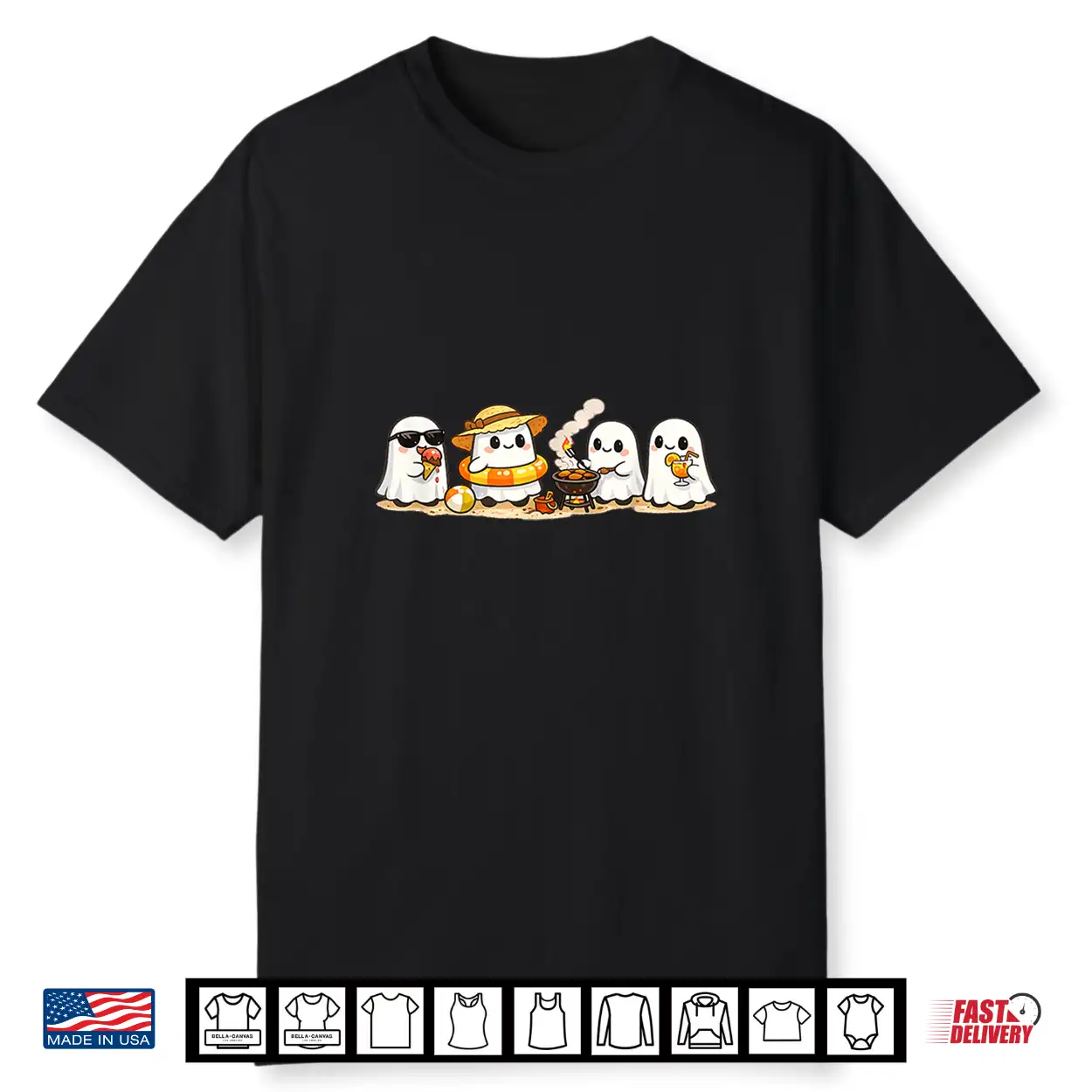 Happy Summerween Summer Funny Spooky Ghost Halloween Kids Shirt Happy Summerween Summer Funny Spooky Ghost Halloween Kids Shirt