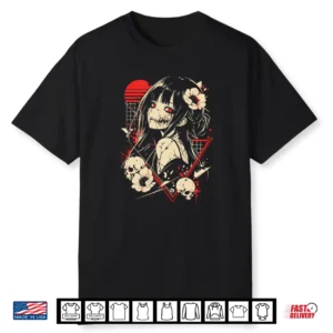 Mens Anime Convention Outfit Dark Anime Girl Creepy Cosplay Performance Shirt