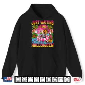 Just Waiting For Halloween Summerween Beach Spooky Ghost Shirt 1 Hoodie Just Waiting for Halloween Summerween Beach Spooky Ghost Shirt