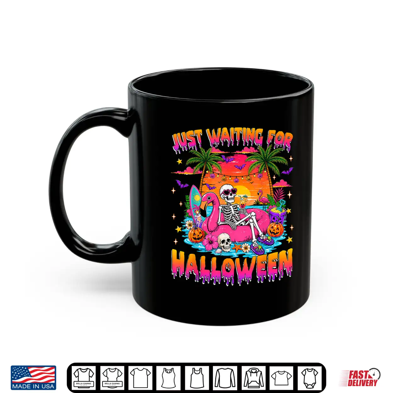 Just Waiting For Halloween Skeleton Summerween Floral Kids Shirt Just Waiting For Halloween Skeleton Summerween Floral Kids Shirt
