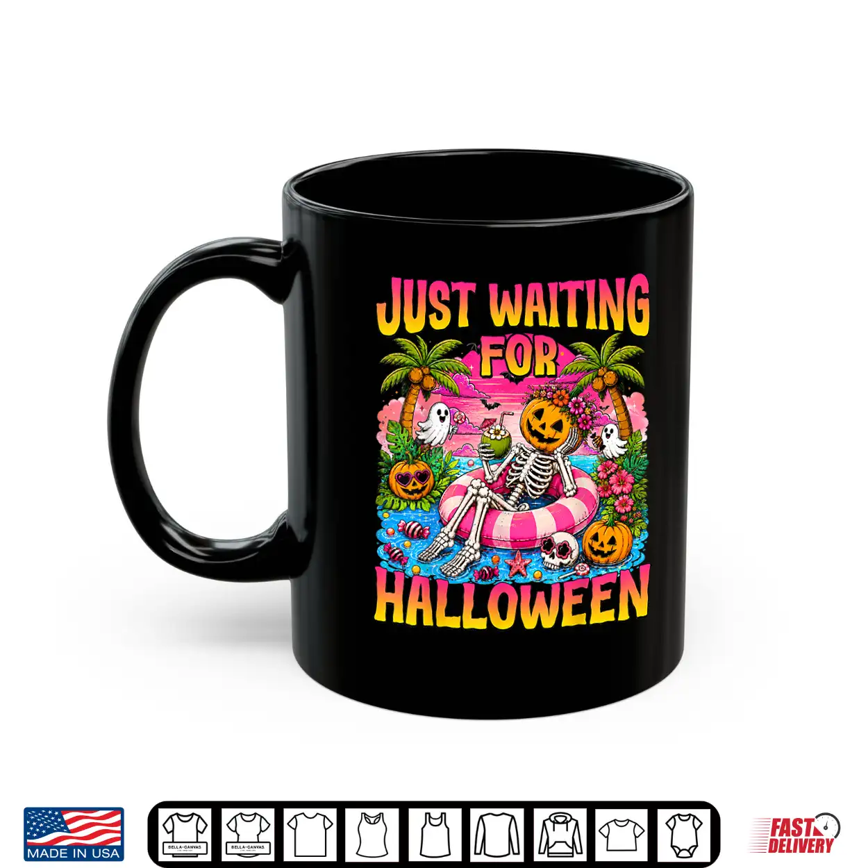 Just Waiting For Halloween Summerween Beach Spooky Ghost Shirt Just Waiting For Halloween Summerween Beach Spooky Ghost Shirt