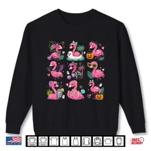 Pink Flamingo Summerween Halloween Girls Women Shirt 2 Sweatshirt Pink Flamingo Summerween Halloween Girls Women Shirt