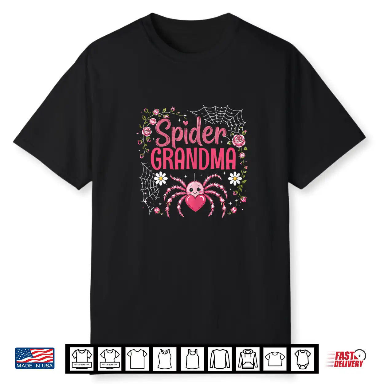 Spider Grandma Family Pink Spider Silk Funny Halloween Women Shirt Spider Grandma Family Pink Spider Silk Funny Halloween Women Shirt
