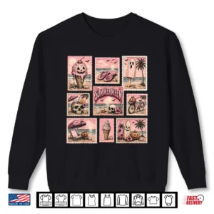 Retro Funny Boojee Ghost Summerween Stamps Beach Graphic Shirt 2 Sweatshirt Retro Funny Boojee Ghost Summerween Stamps Beach Graphic Shirt