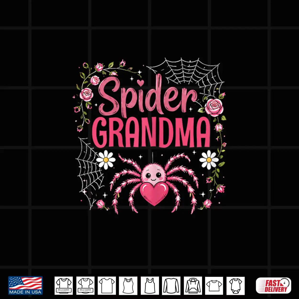 Spider Grandma Family Pink Spider Silk Funny Halloween Women Shirt Spider Grandma Family Pink Spider Silk Funny Halloween Women Shirt