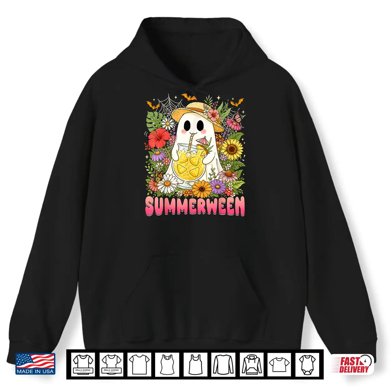 Summerween Funny Ghost Halloween Summer Floral Women Girl Shirt Summerween Funny Ghost Halloween Summer Floral Women Girl Shirt