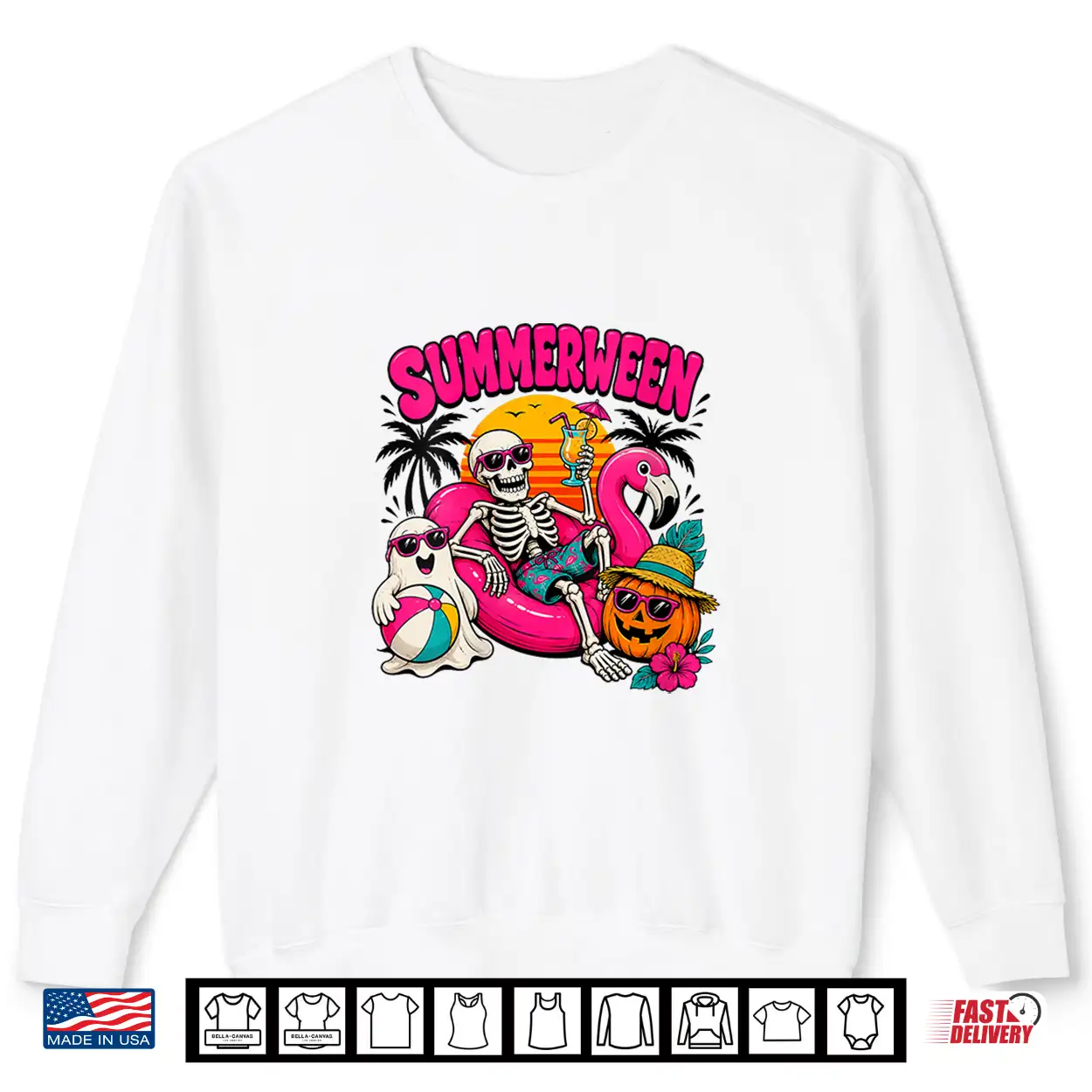 Spooky Summerween Graphic Halloween Beach Shirt Spooky Summerween Graphic Halloween Beach Shirt