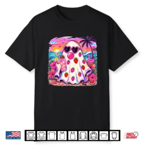 Summerween Ghost Strawberry Halloween Tropical Girl Women Shirt