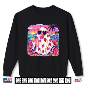 Sweatshirt Summerween Ghost Strawberry Halloween Tropical Girl Women Shirt