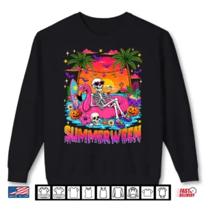 Summerween Skeleton Halloween Summer Floral Women Girl Kids Shirt 2 Sweatshirt Summerween Skeleton Halloween Summer Floral Women Girl Kids Shirt