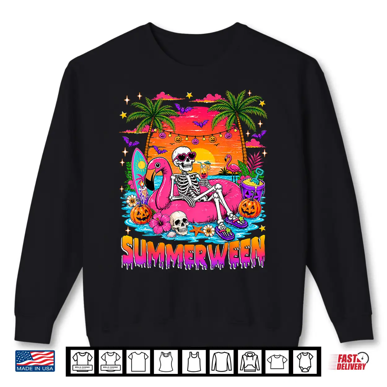 Summerween Skeleton Halloween Summer Floral Women Girl Kids Shirt Summerween Skeleton Halloween Summer Floral Women Girl Kids Shirt