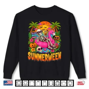 Summerween Spooky Summer Skeleton Halloween Beach Vacation Shirt 2 Sweatshirt Summerween Spooky Summer Skeleton Halloween Beach Vacation Shirt