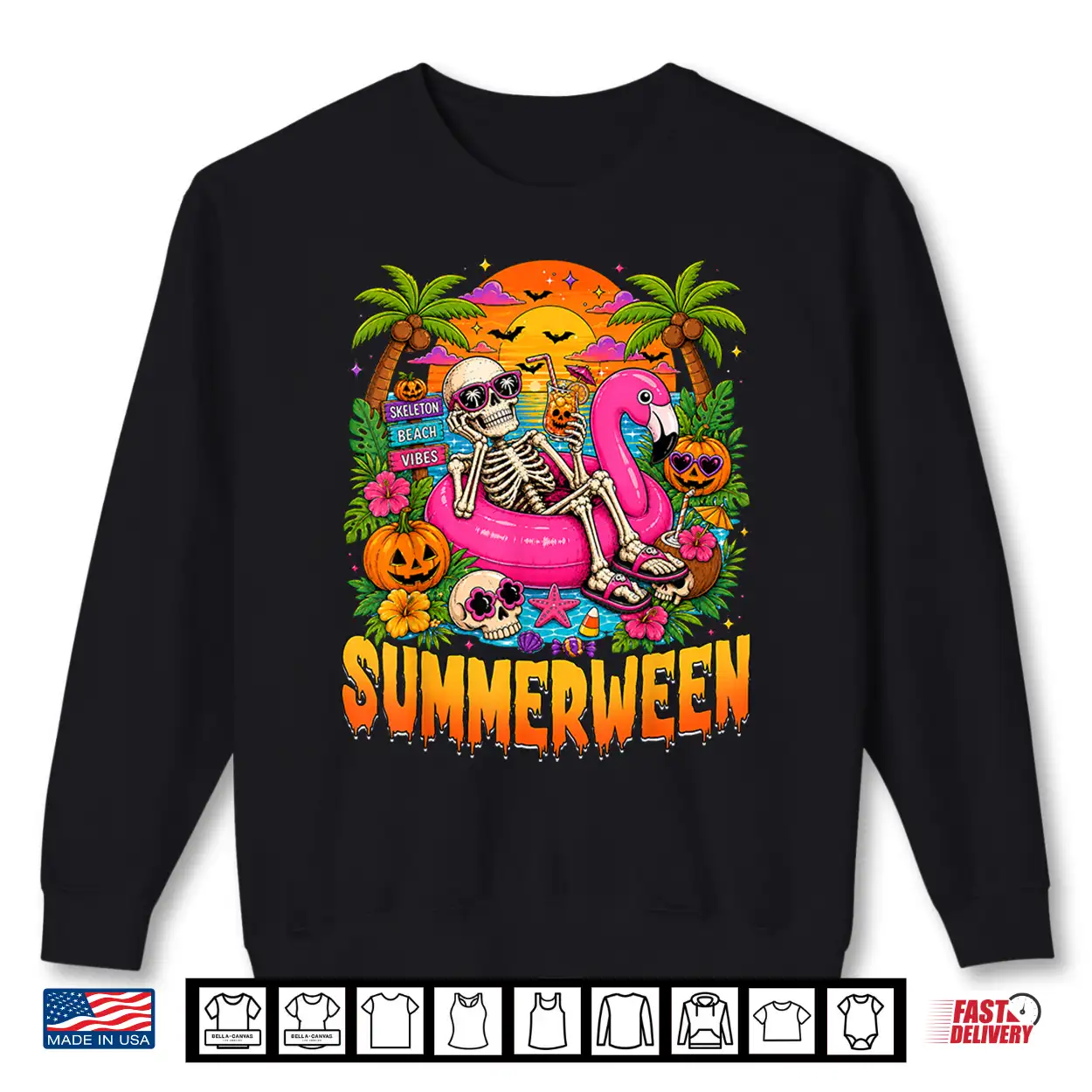 Summerween Spooky Summer Skeleton Halloween Beach Vacation Shirt Summerween Spooky Summer Skeleton Halloween Beach Vacation Shirt