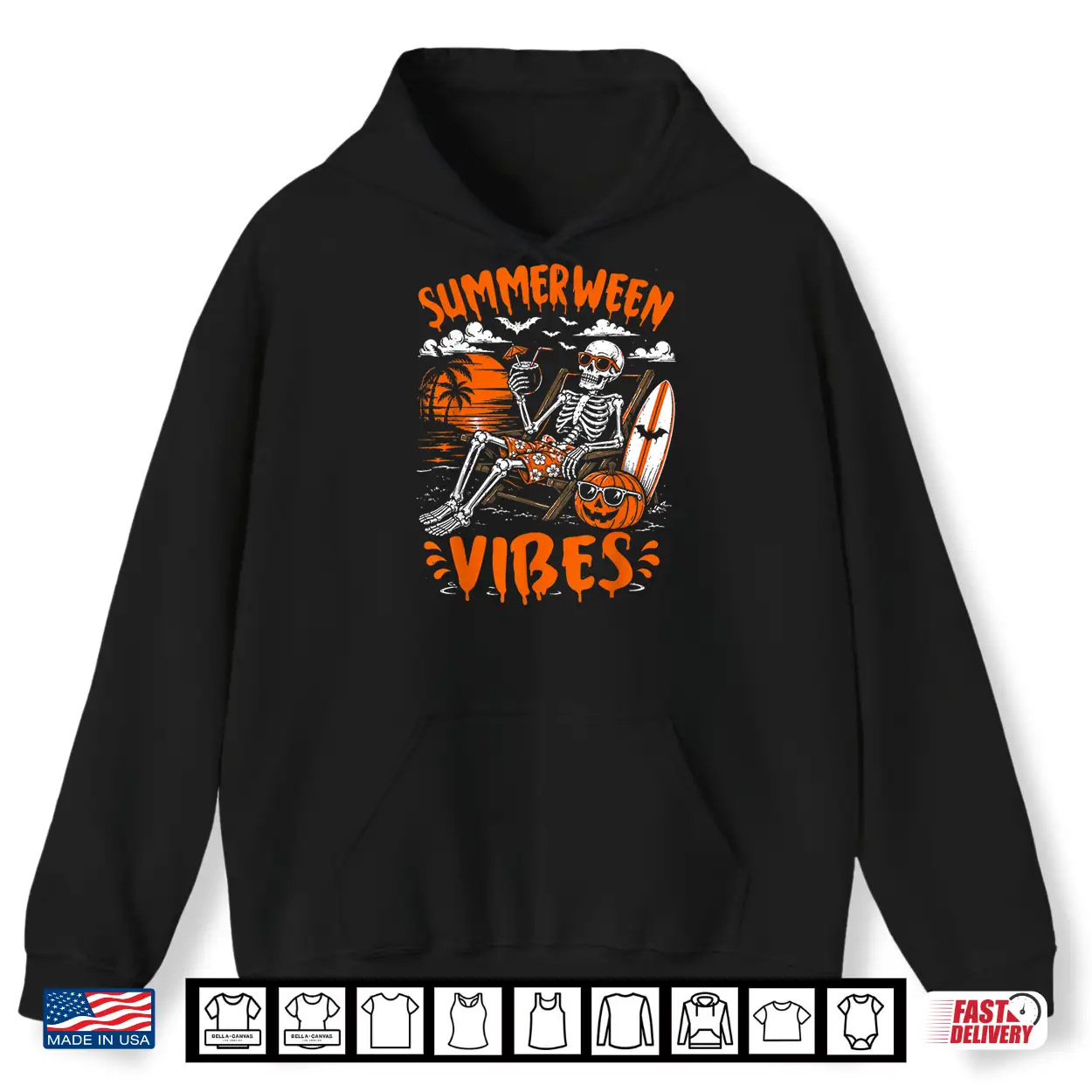 Summerween Vibes Skeleton Relaxing Beach Pumpkin Halloween Shirt Summerween Vibes Skeleton Relaxing Beach Pumpkin Halloween Shirt