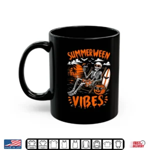Summerween Vibes Skeleton Relaxing Beach Pumpkin Halloween Shirt 3 Mug Summerween Vibes Skeleton Relaxing Beach Pumpkin Halloween Shirt