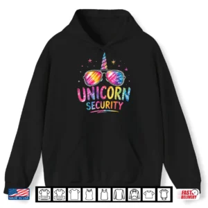 Hoodie Tie dye Unicorn Security Halloween Costume Funny Dad Mom Shirt