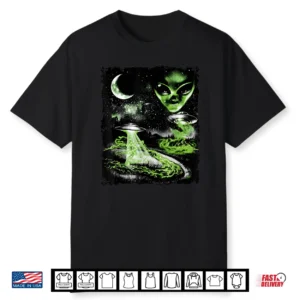 Vintage 90S Alien Ufo Halloween Alien Abduction Space Lover Shirt
