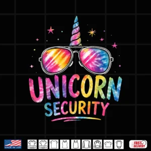 Design Tie dye Unicorn Security Halloween Costume Funny Dad Mom Shirt