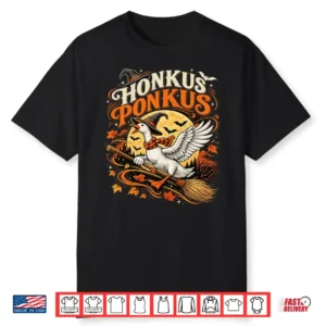 Witch Goose Spooky Halloween Vintage OD Shirt