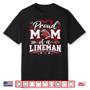 Costume Proud Football Mom Lineman Number Personalized OD Shirt